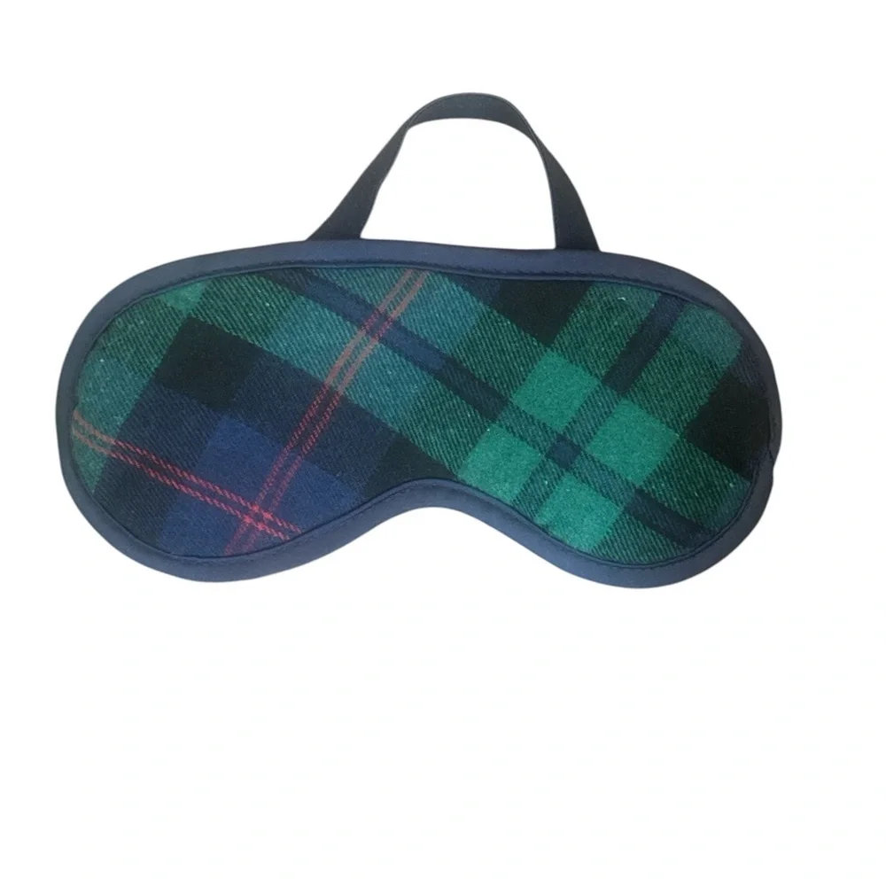 Old Navy NWOT sleep mask one size plaid pattern flannel green‎ blue